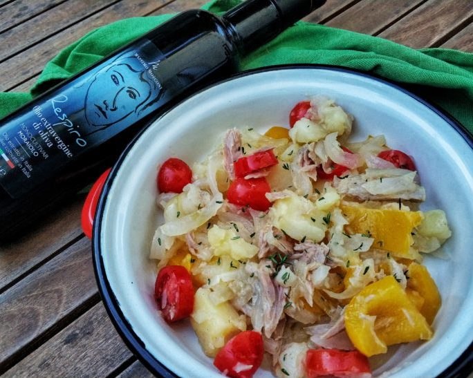 Insalata fredda, patate e Moraiolo
