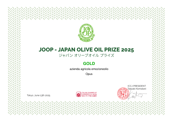 Documento originale: JOOP · Japan Olive Oil Prize 2025 · Oro · Opus