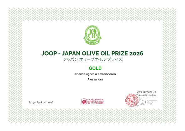 Documento originale: JOOP · Japan Olive Oil Prize 2026 · Oro · Alessandra