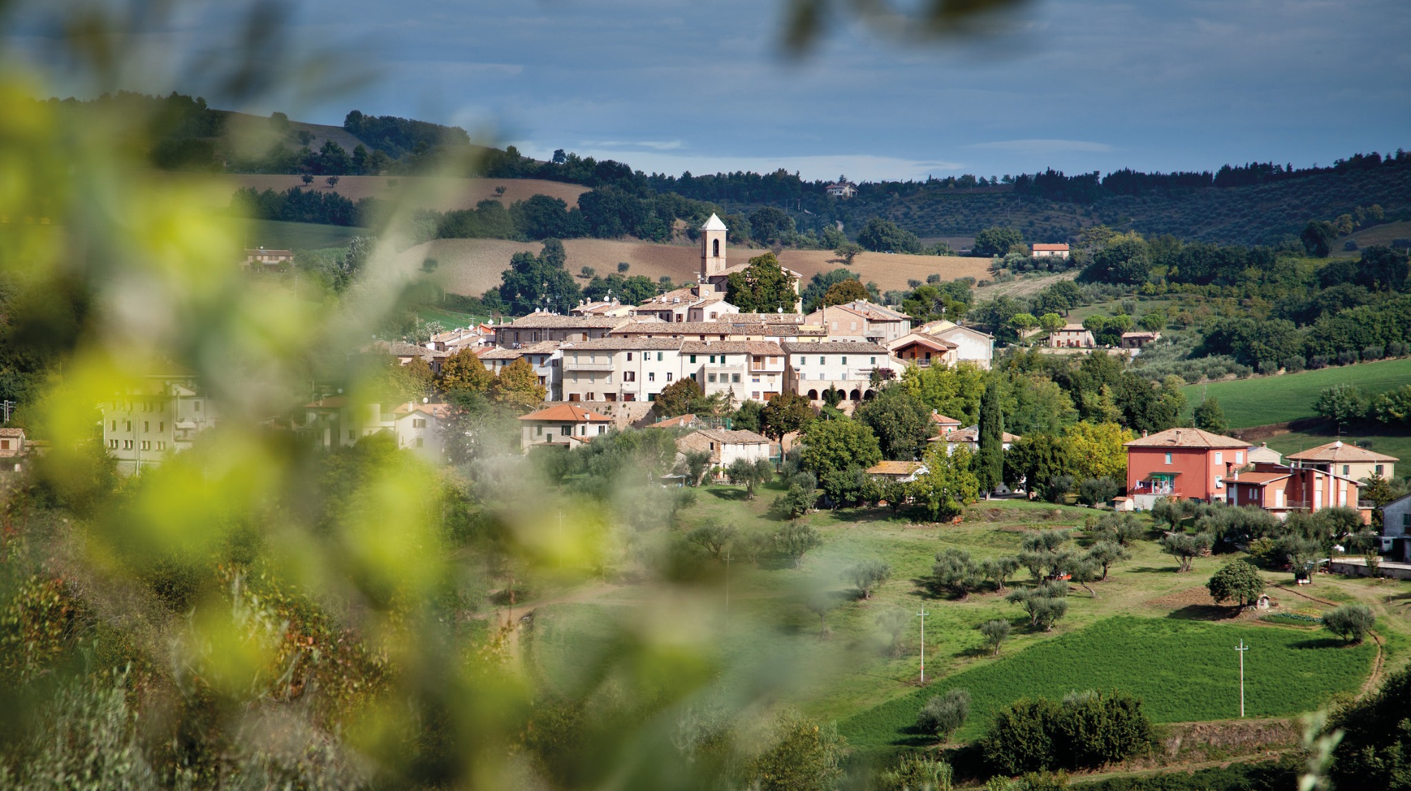 Panorama di Serrungarina tra le colline marchigiane